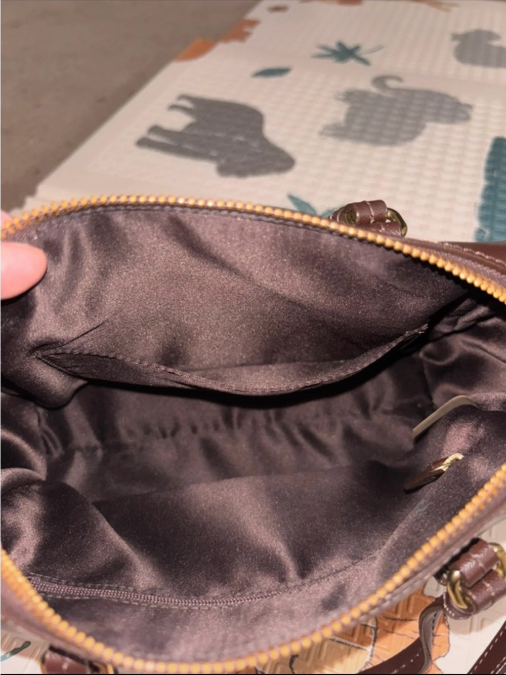Coach Brown Saffiano Satchel with Gold Hardware - Picture 13 of 16